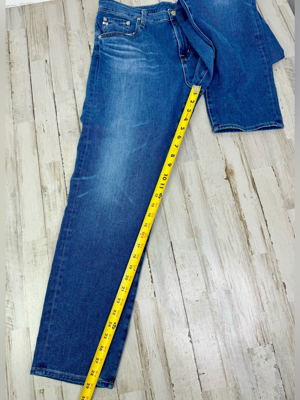 AG Adriano Goldschmied Jeans Womens 31R Blue Ex-boyfriend Slim Straight Leg Fit - Picture 8 of 11